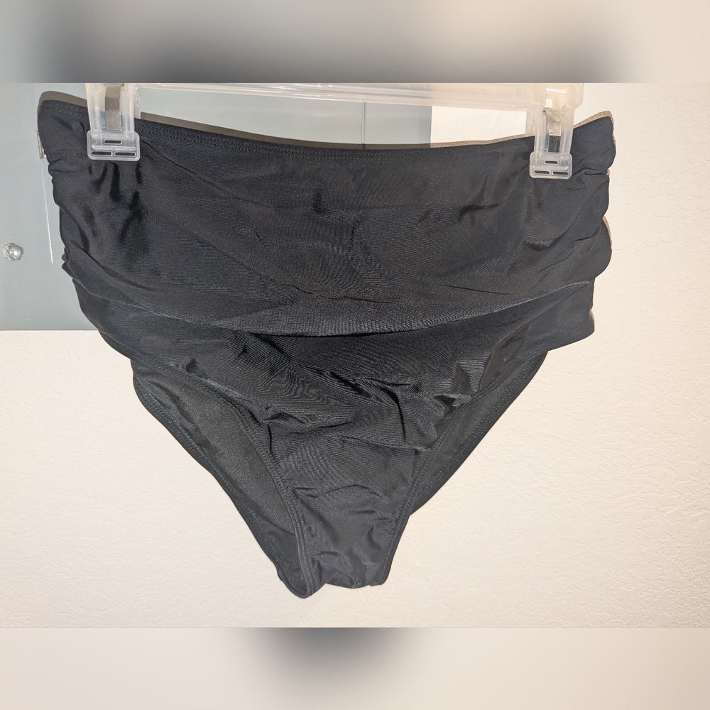 High-Waisted Black Bikini Bottom